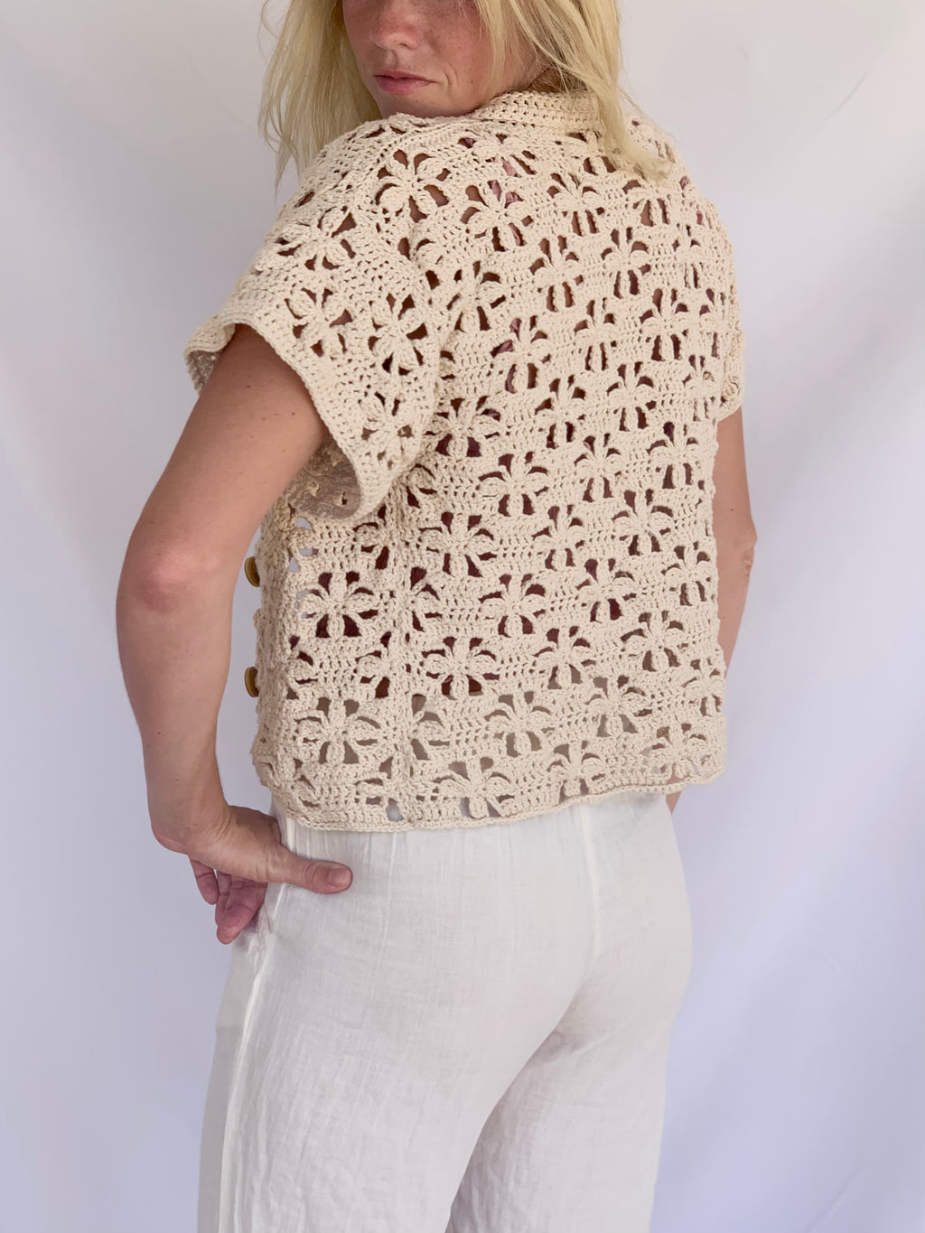 Floral Button Up Top Crochet Pattern