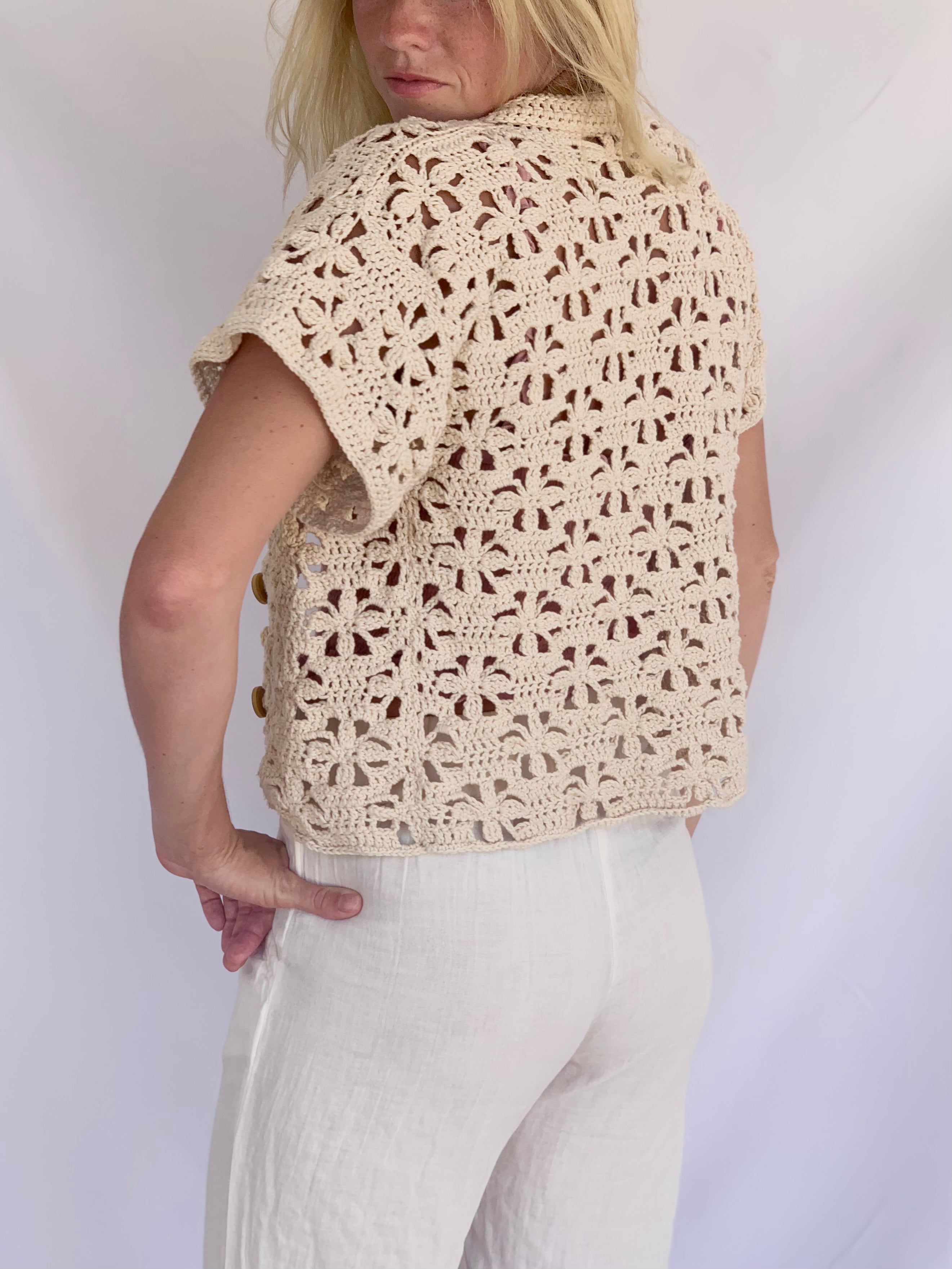 Floral Button Up Top Crochet Pattern