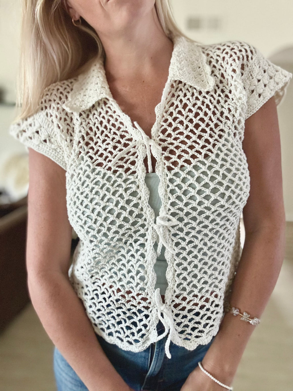 Mesh Tie Top Crochet Pattern