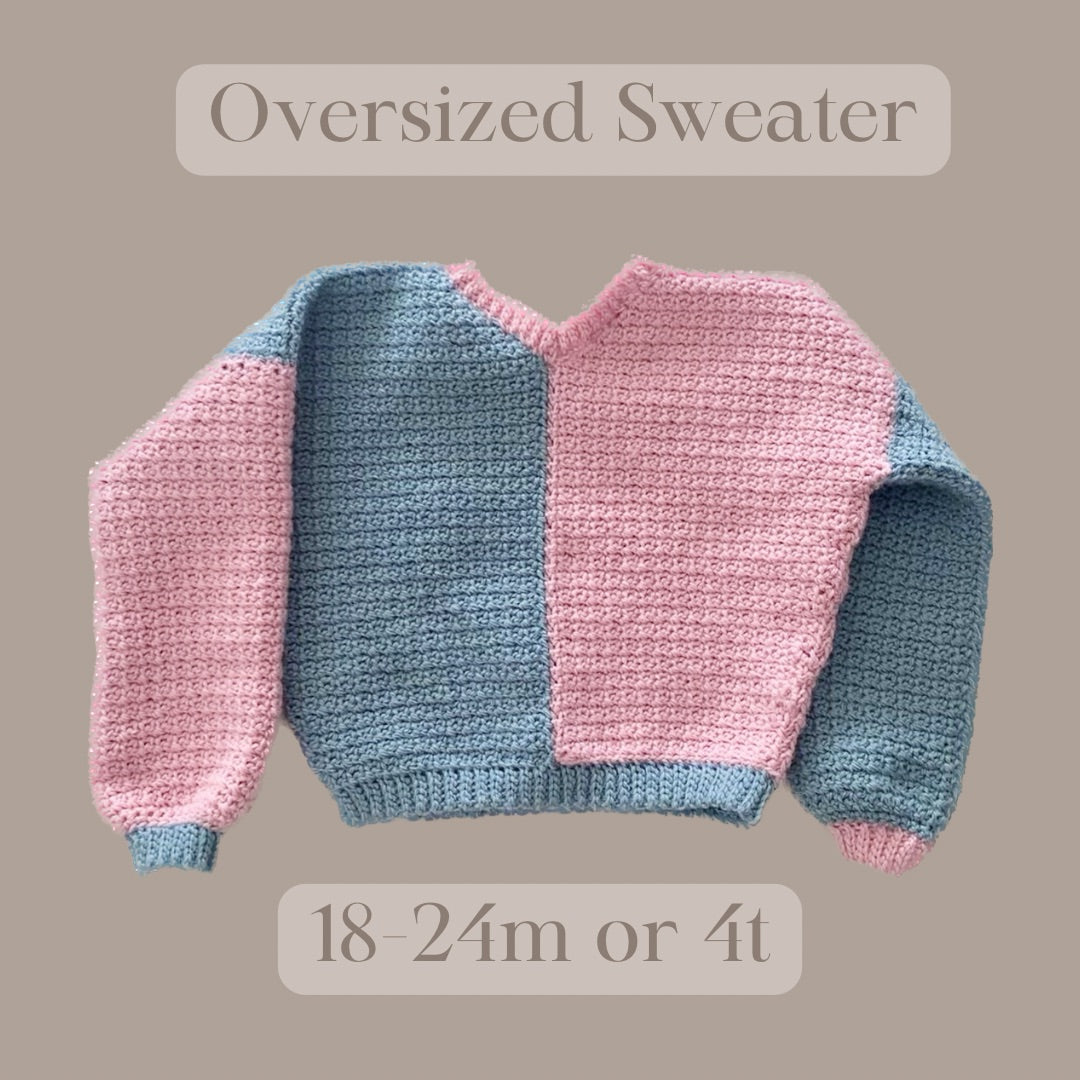 Kid Color Block Sweater Crochet Pattern