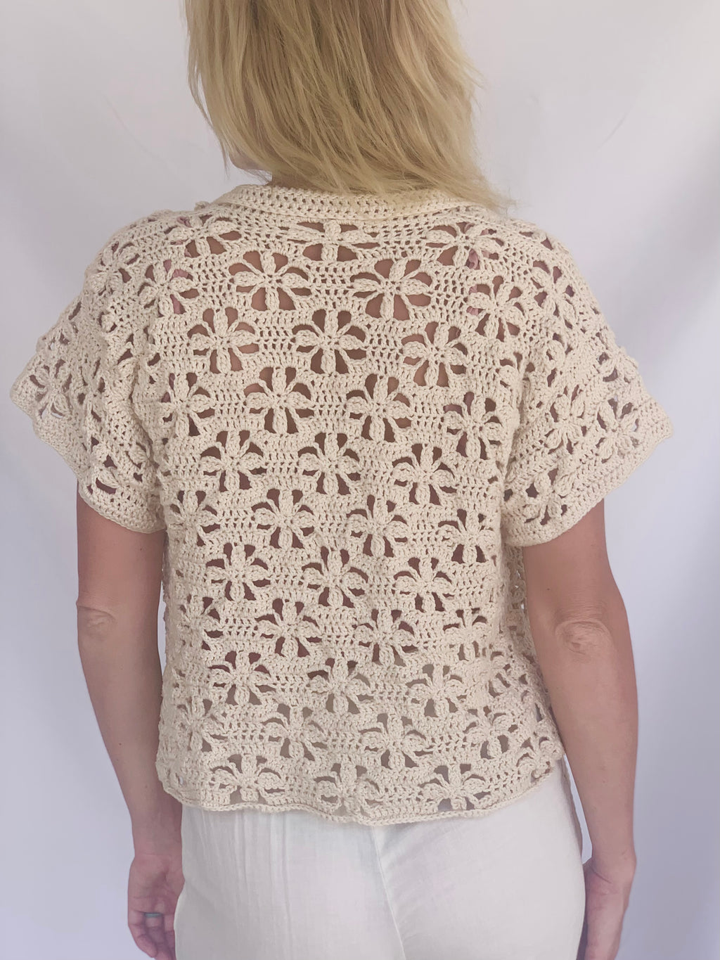 Floral Button Up Top Crochet Pattern