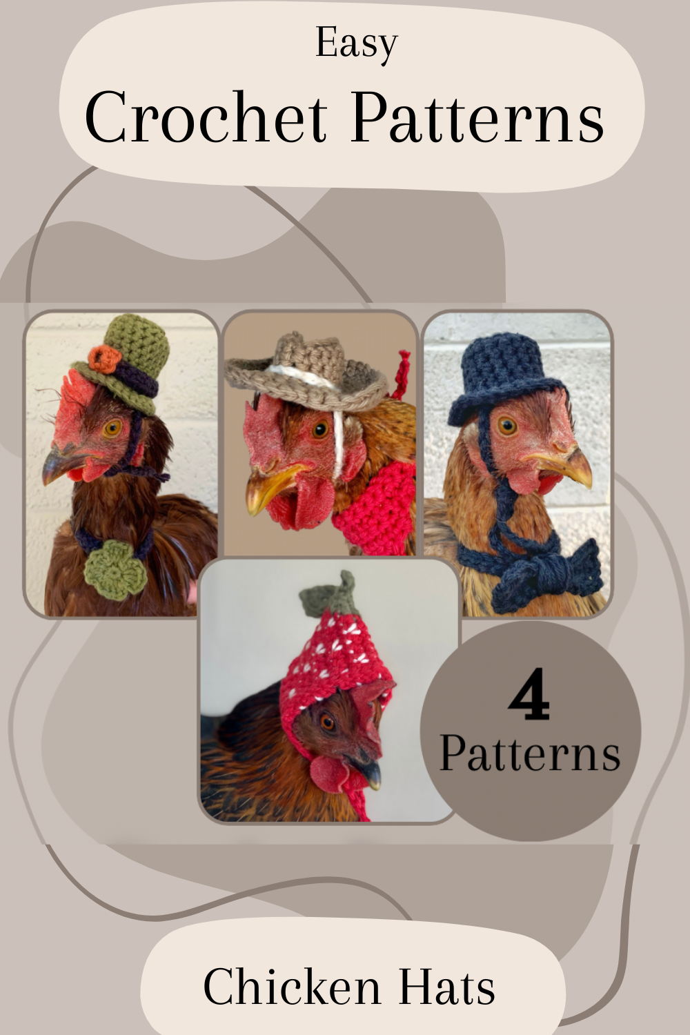 Chicken Hats Crochet Pattern