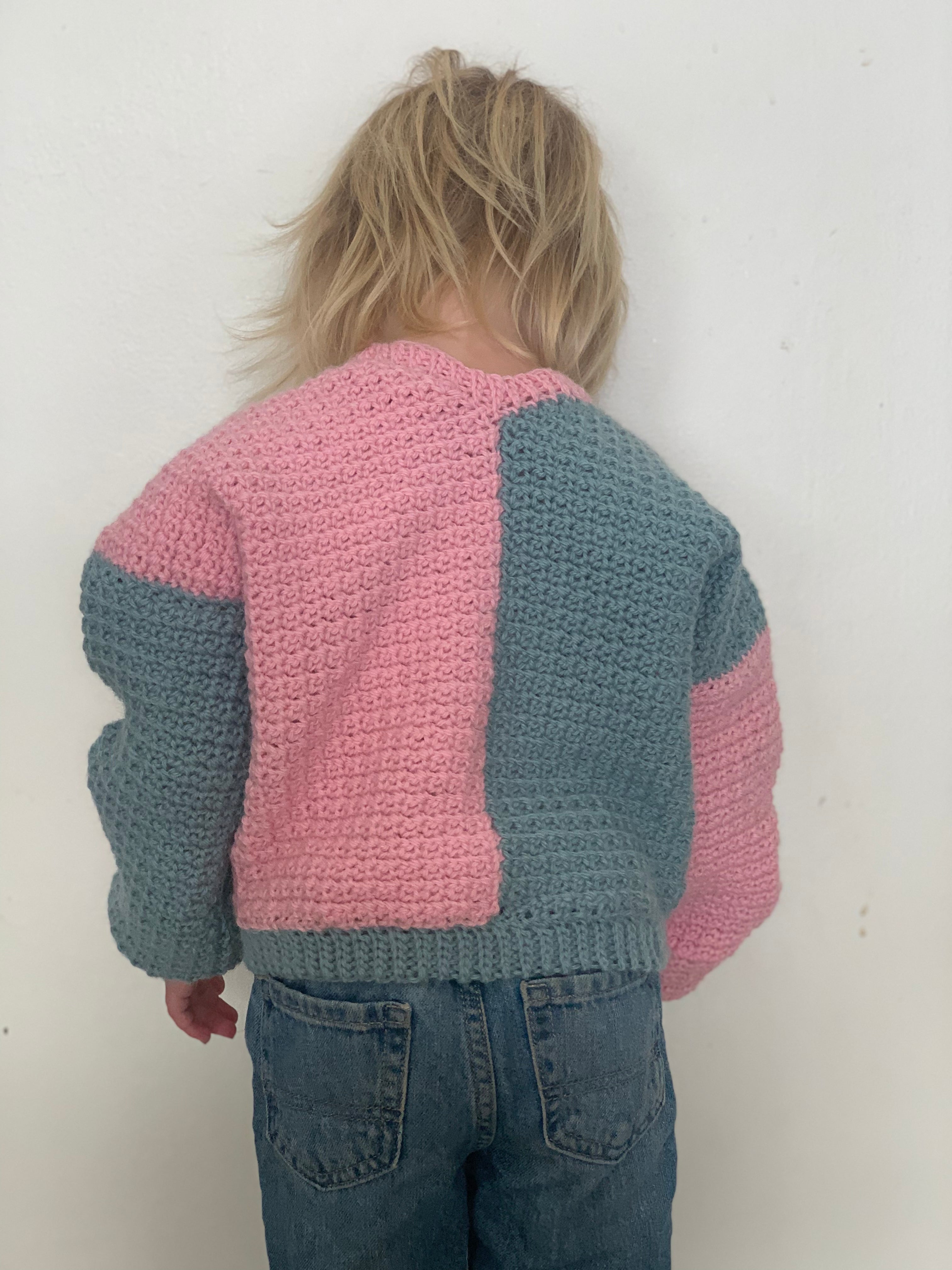 Kid Color Block Sweater Crochet Pattern