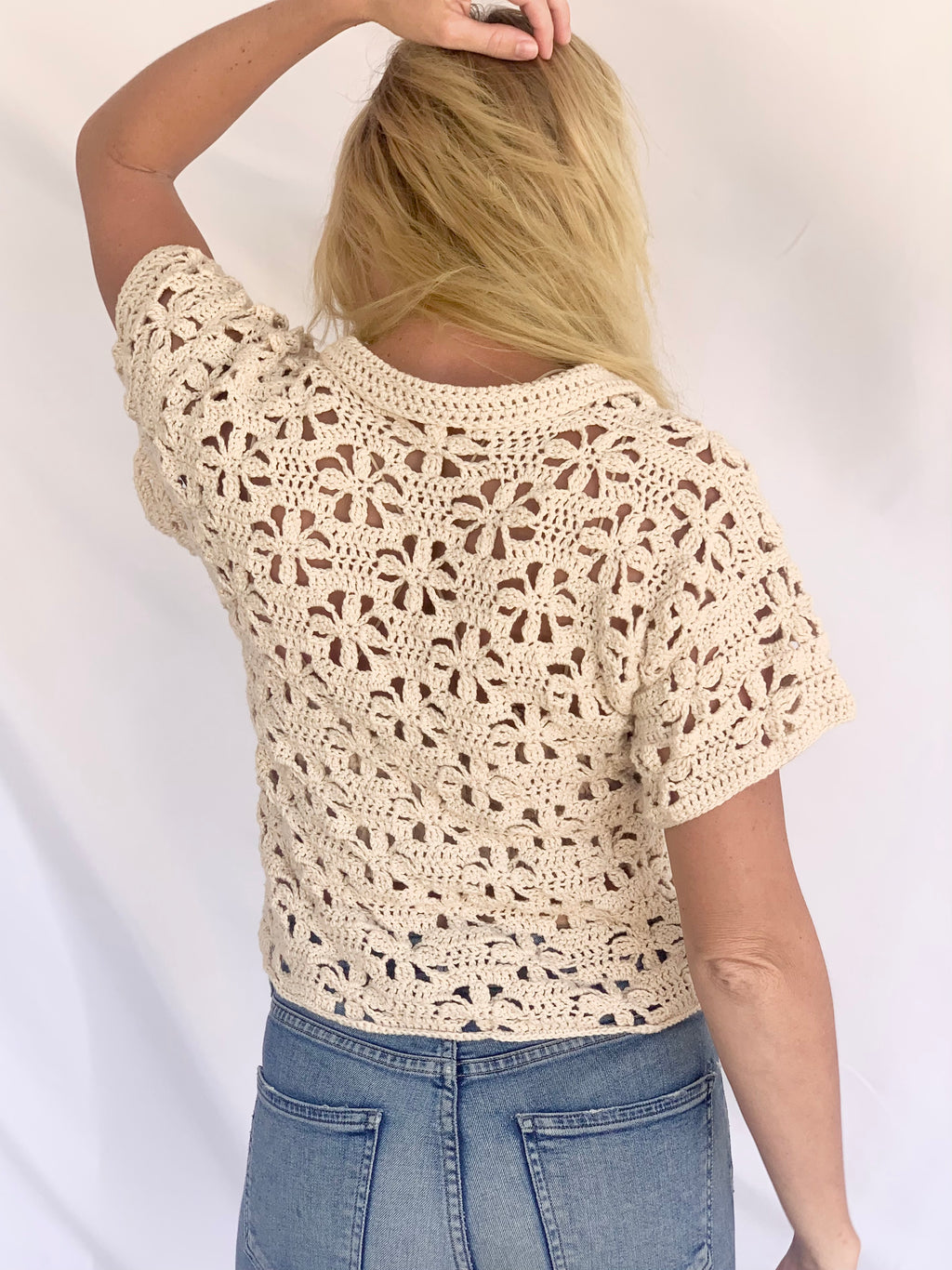 Floral Button Up Top Crochet Pattern