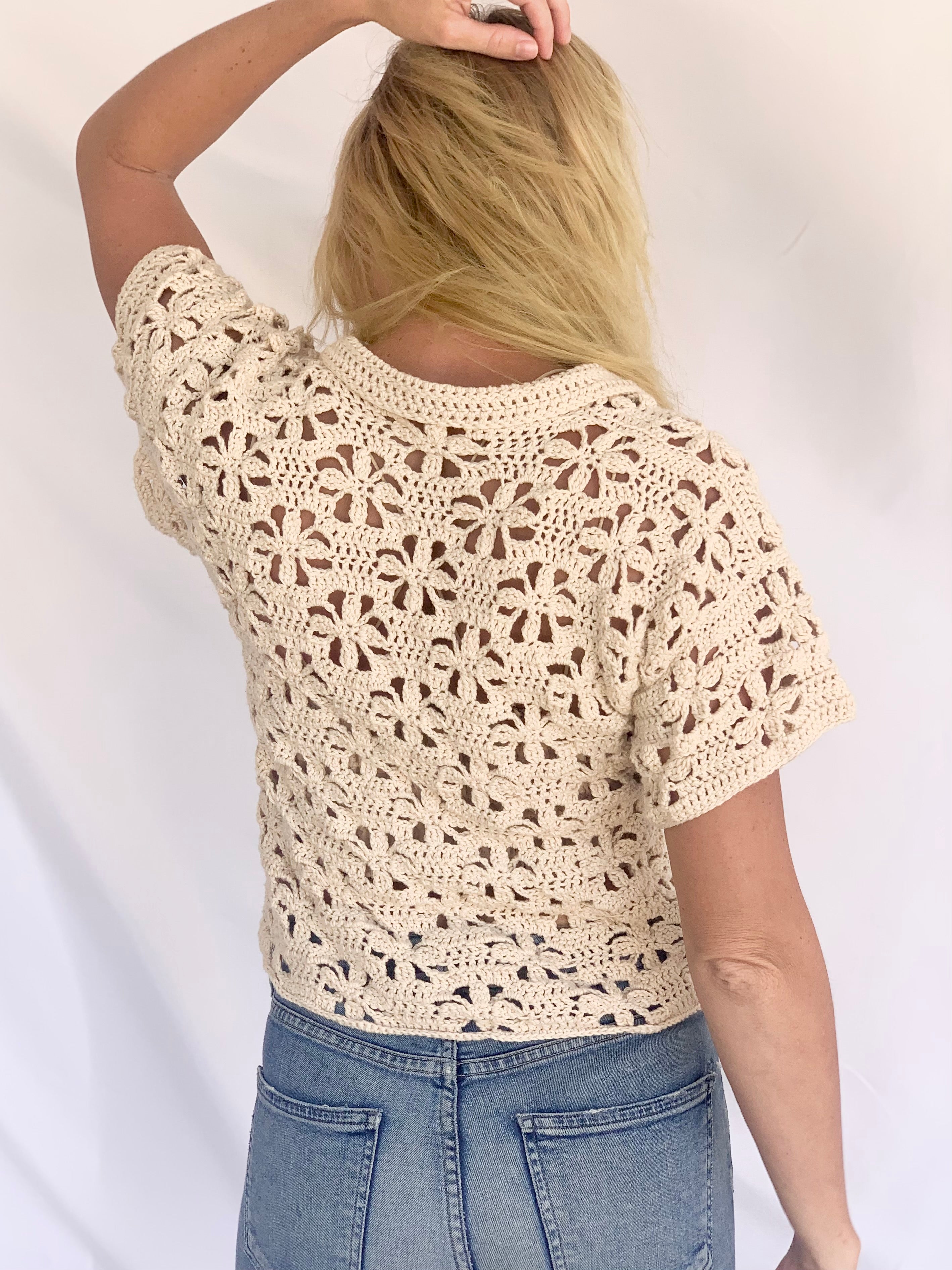 Floral Button Up Top Crochet Pattern