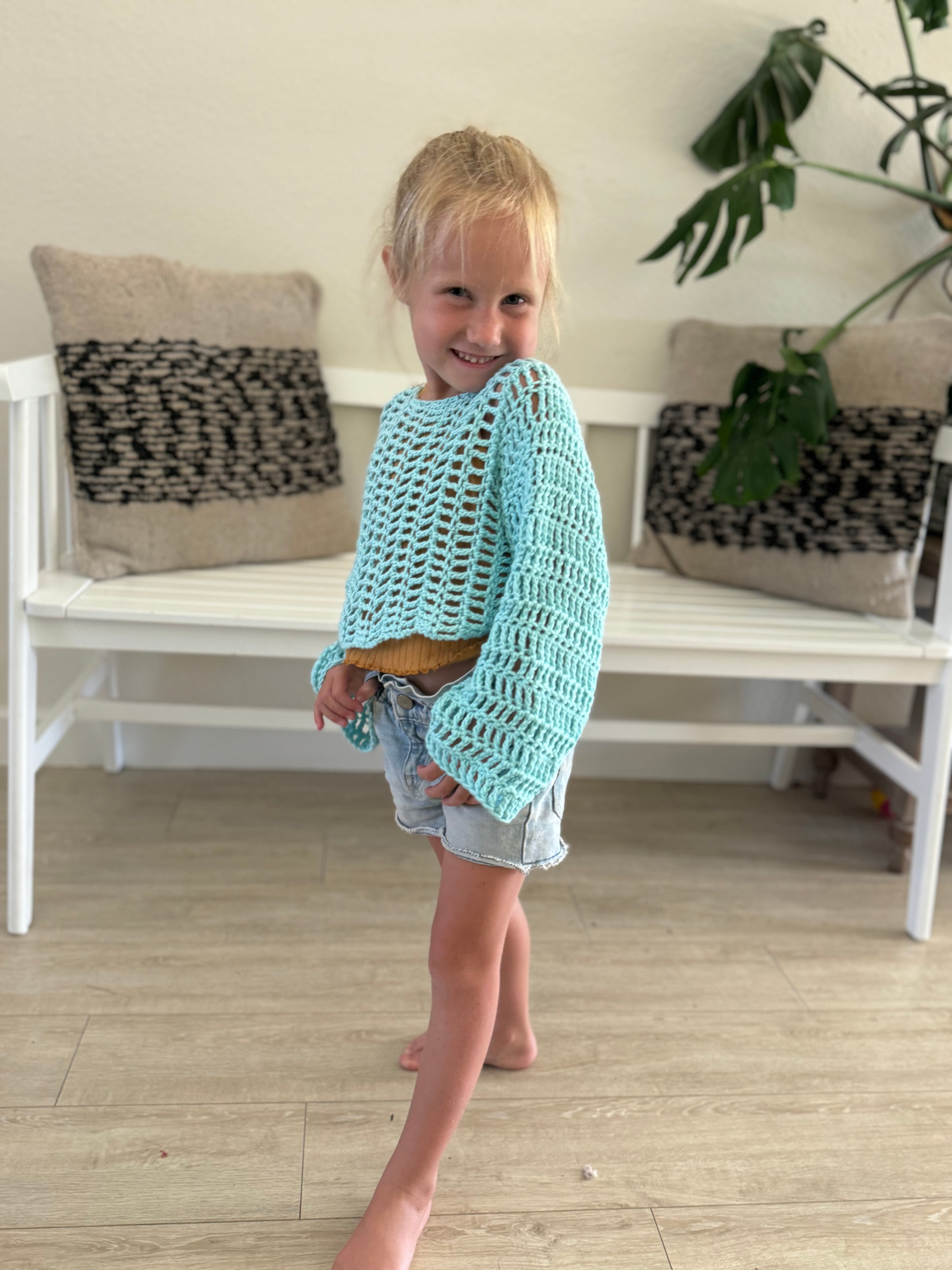 Kids Cuff to Cuff Sweater & Dress Crochet Pattern