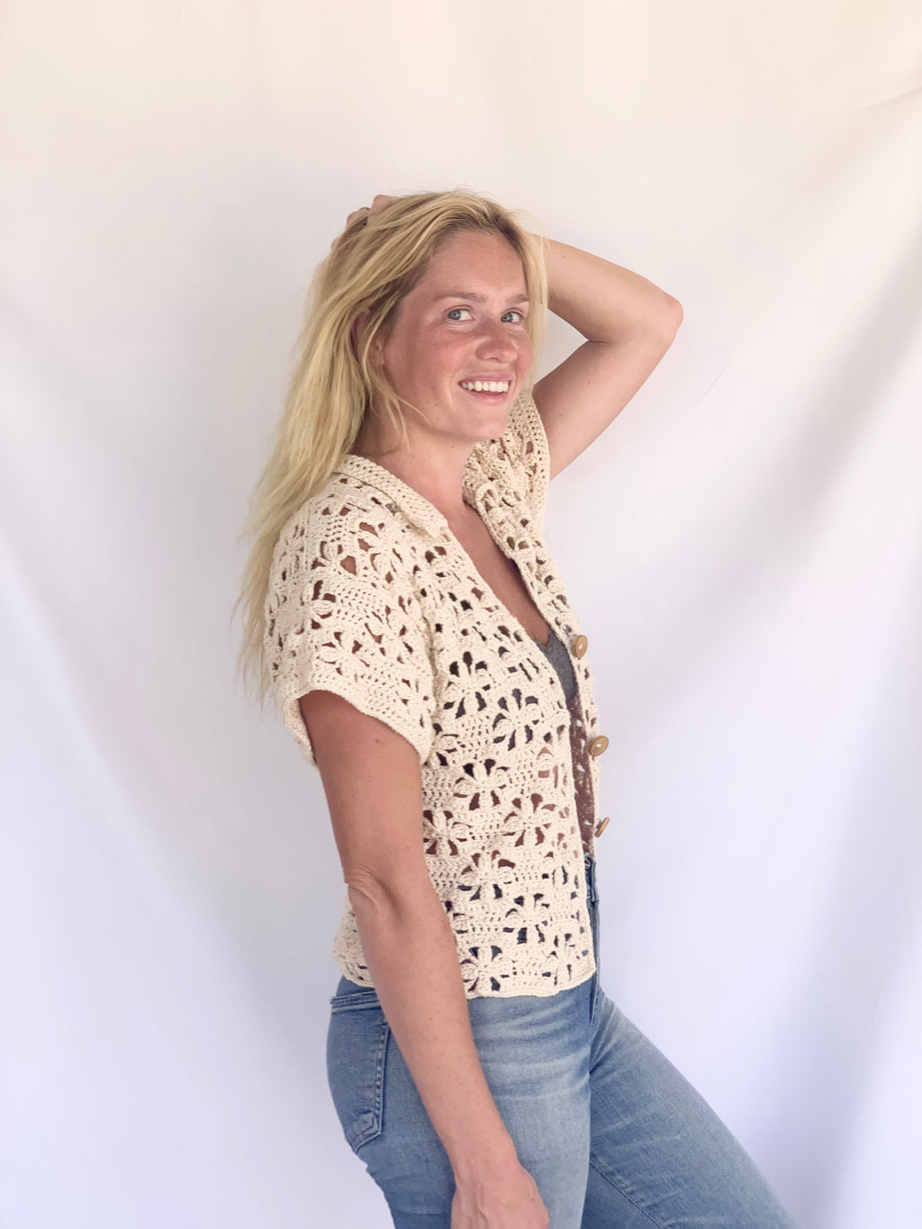 Floral Button Up Top Crochet Pattern