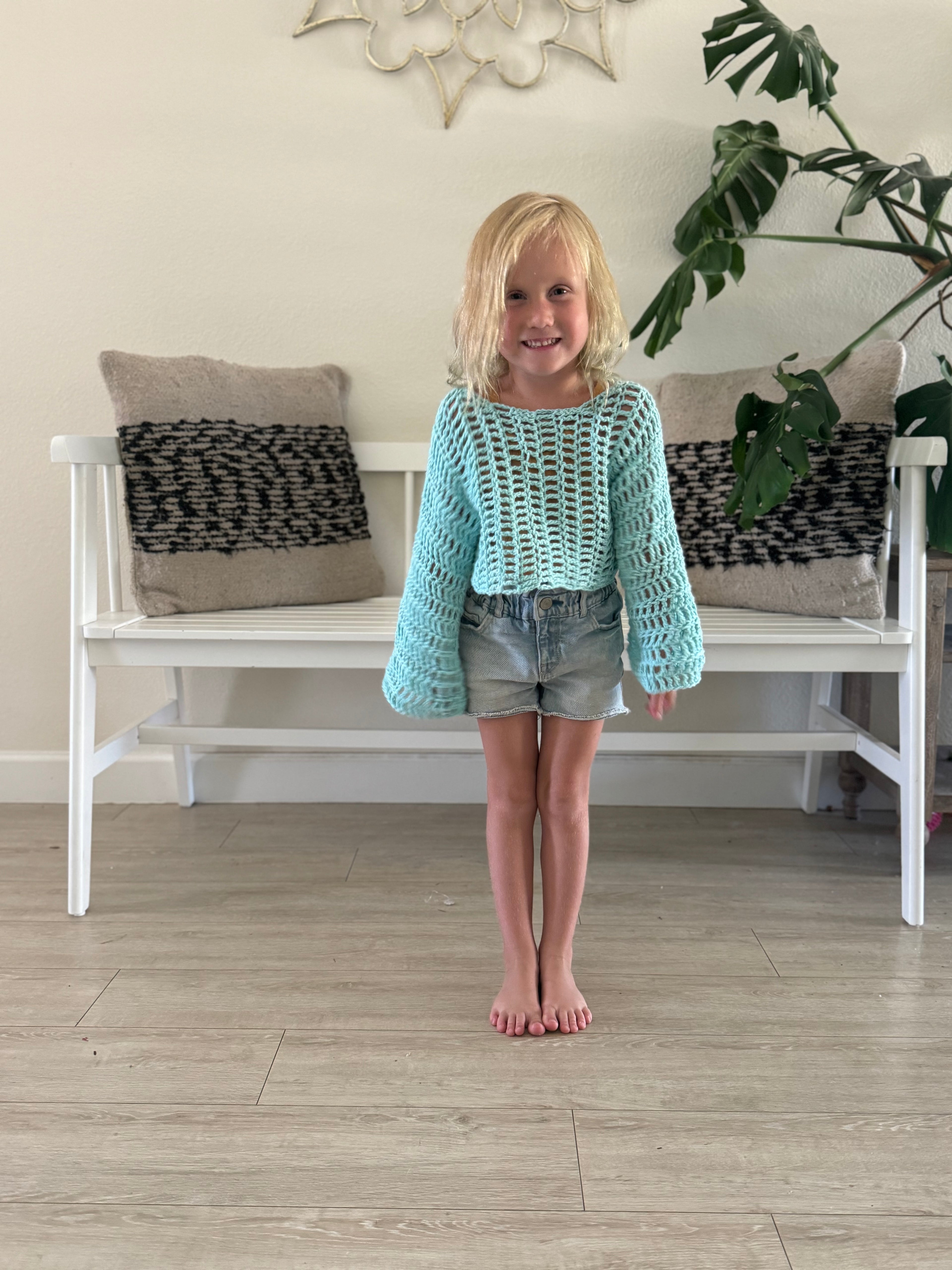 Kids Cuff to Cuff Sweater & Dress Crochet Pattern